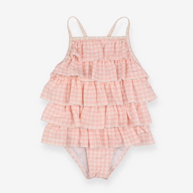 Swimsuit Pink Gingham Ruffles