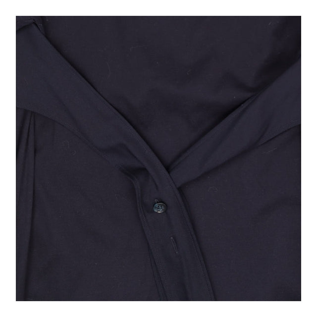 Navy Maxi Jersey Dress with asymmetric apron overl