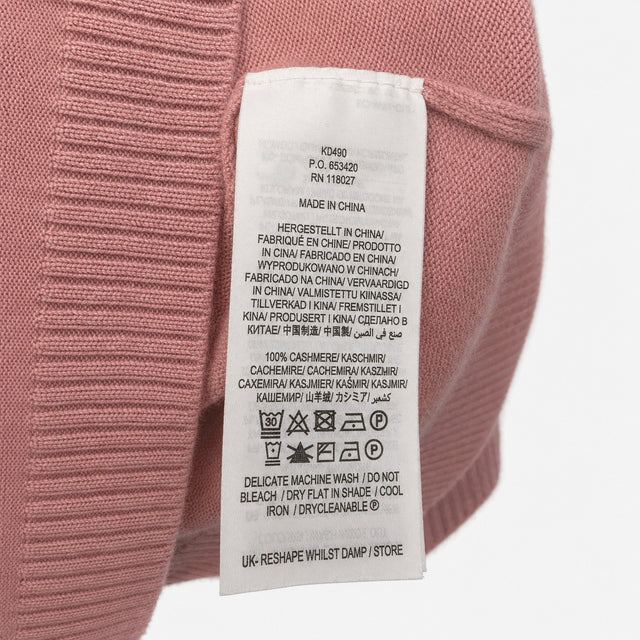 Cashmere Jumper Dusky Pink Crew Neck Long Sleeve