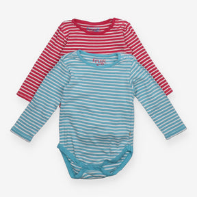 Bodysuits Long Sleeve Pink/Blue Striped 2-Pack