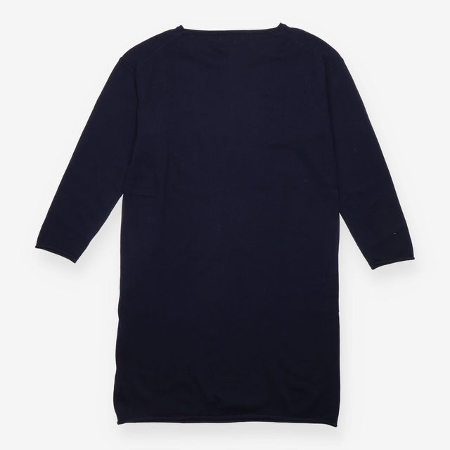 Jumper Dress Dark Navy Pure Wool Long Sleeve