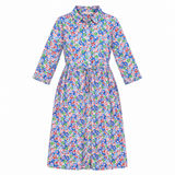 Floral Cotton Long Sleeve Shirt Dress