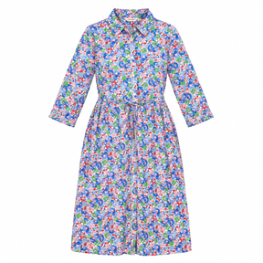 Floral Cotton Long Sleeve Shirt Dress