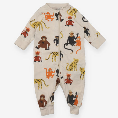 Sleepsuit cream monkeys leopard