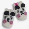 Cream knit mittens dog face