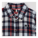 Shirt long sleeve check navy and red
