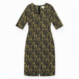 Dress Khaki Olive Black Abstract Botanical Print S