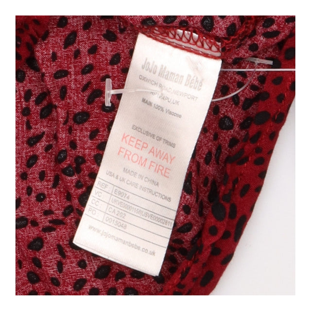 Berry Red Black Animal Spot Print 100% Viscose V N