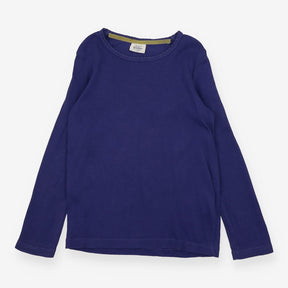T-Shirt Long Sleeved Blue Detailed Neckline
