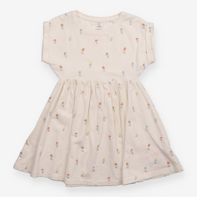 Jersey Dress Cream with Ice Cream Print