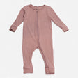 Pink ribbed sleepsuit