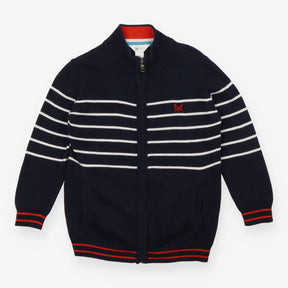 Navy Striped Cardigan