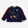 Jersey Sweater Navy Space with Rainbow Trims