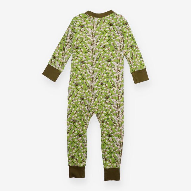 Sleepsuit green bees plants