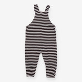 Black Striped Jersey Dungaree Striped Pocket