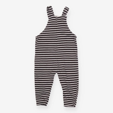 Black Striped Jersey Dungaree Striped Pocket