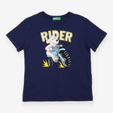 Navy Motorcycle Dog T-shirt - United Colors Of Ben