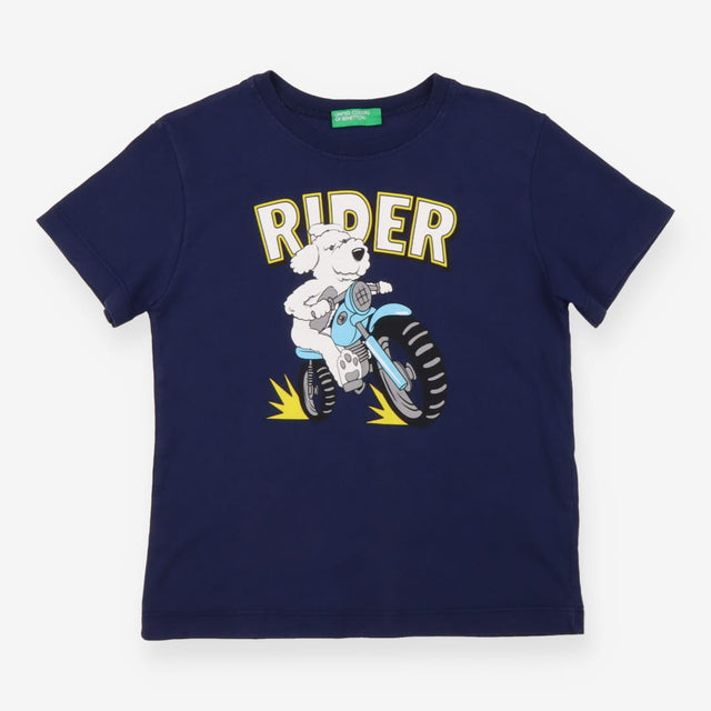 Navy Motorcycle Dog T-shirt - United Colors Of Ben