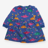 Dress jersey LS blue dinos