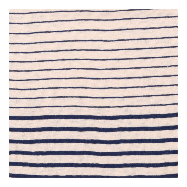 Cream and navy Breton long sleeve cotton knit top