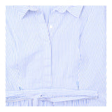 Maternity Shirt Blue White Pinstripe Tie Side Nurs