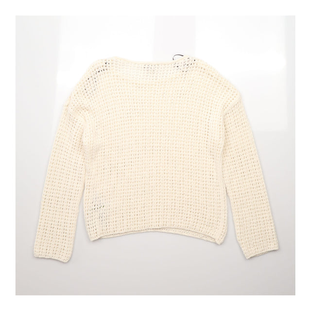 Jumper Cream Open Knit Slouchy Lightweight Cotton 
