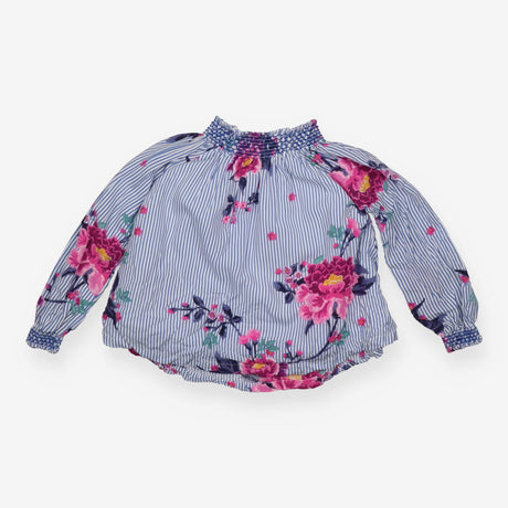 Blue Striped Floral Long Sleeve 