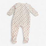 Quilted Romper Cream with Brown Flowers