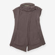 Taupe Wool Blend Sleeveless Cardigan