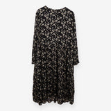 Black floral Button front Midi dress