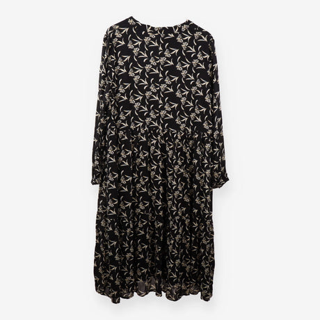 Black floral Button front Midi dress