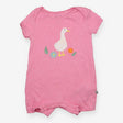 Romper Shortie Pink White Duck Applique