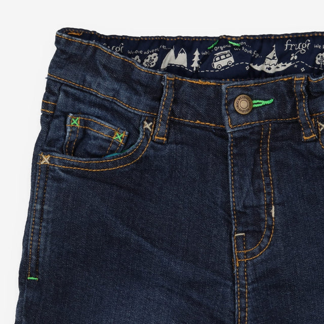 Jeans with Green and Blue Tartan Lining