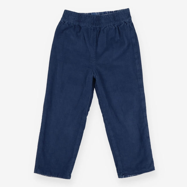 Reversible Cord Trousers Blue and Blue Checker