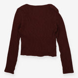 Brown ribbed knit tie up cardigan