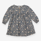 Dress Long Sleeve Blue Deer Print