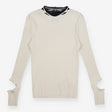 P.A.M. Perks And Mini Cream Ribbed Long Sleeve Top