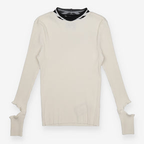 P.A.M. Perks And Mini Cream Ribbed Long Sleeve Top