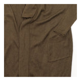 Longline Cardigan Moss Green Scarf Neck Open Front