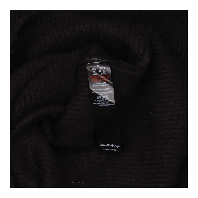 Maxi Dress Black Cosy Knit Twist Back
