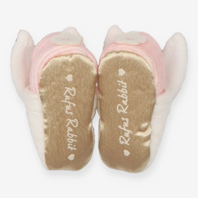 Rufus Rabbit Baby Sensory Slippers White