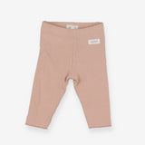 Dusky pink leggings with ruffle bottom
