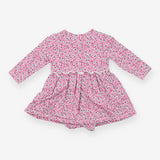 Dress Long Sleeved Bodysuit Pink and Purple Floral