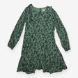 Jersey Dress Sage with navy Leaves and Red Berries
