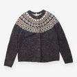 Charcoal Fair Isle Merino Wool Cardigan