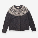 Charcoal Fair Isle Merino Wool Cardigan