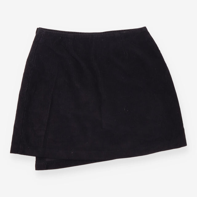 Mini Skirt Black Cord Textured A-Line