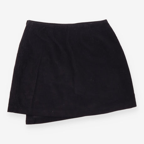 Mini Skirt Black Cord Textured A-Line
