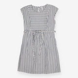 Maternity and nursing smock blue and white stripe