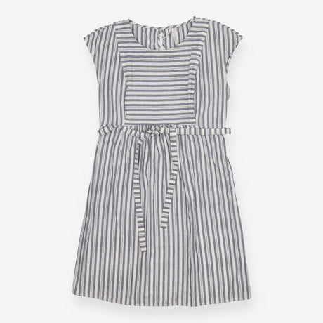 Maternity and nursing smock blue and white stripe